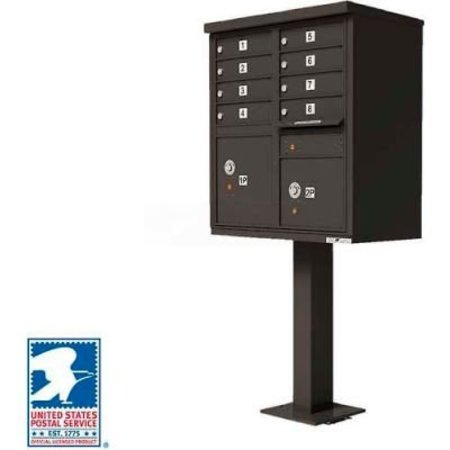 FLORENCE MFG CO Vital Cluster Box Unit, 8 Mailboxes, 2 Parcel Lockers, Dark Bronze 1570-8DBAF